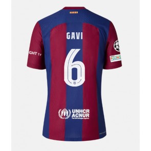 Lacne Muži Futbalové dres Barcelona Paez Gavi #6 2023-24 Krátky Rukáv - Domáci